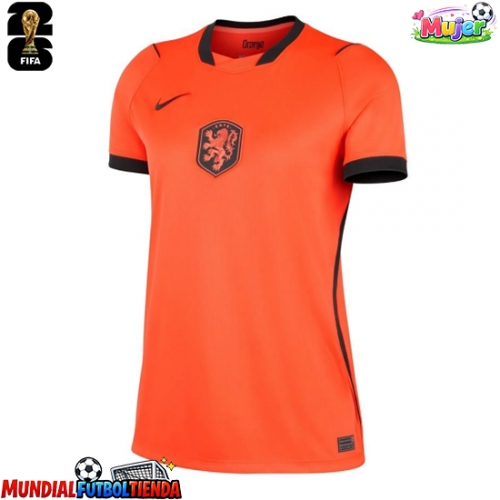 Camiseta Países Bajos Primera Equipación Replica Mundial 2026 para mujer mangas cortas